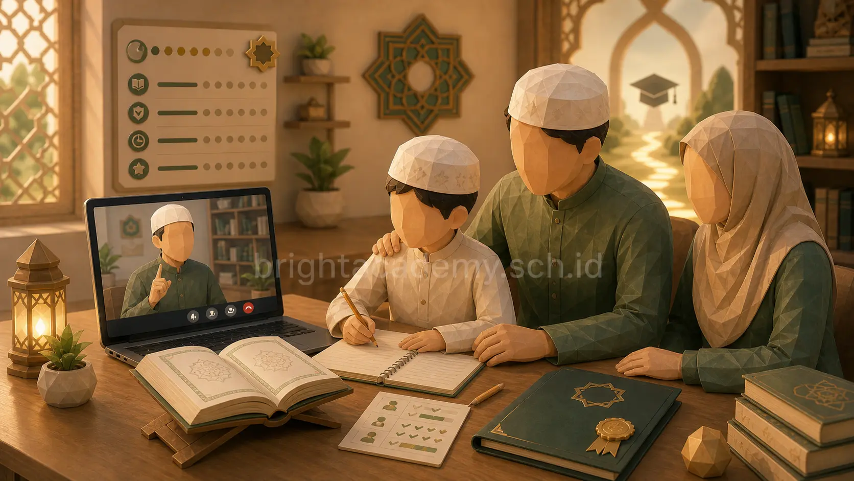 Harapan keluarga melalui homeschooling sunnah online terbaik, terakreditasi, dan terpercaya bersama Bright Academy International