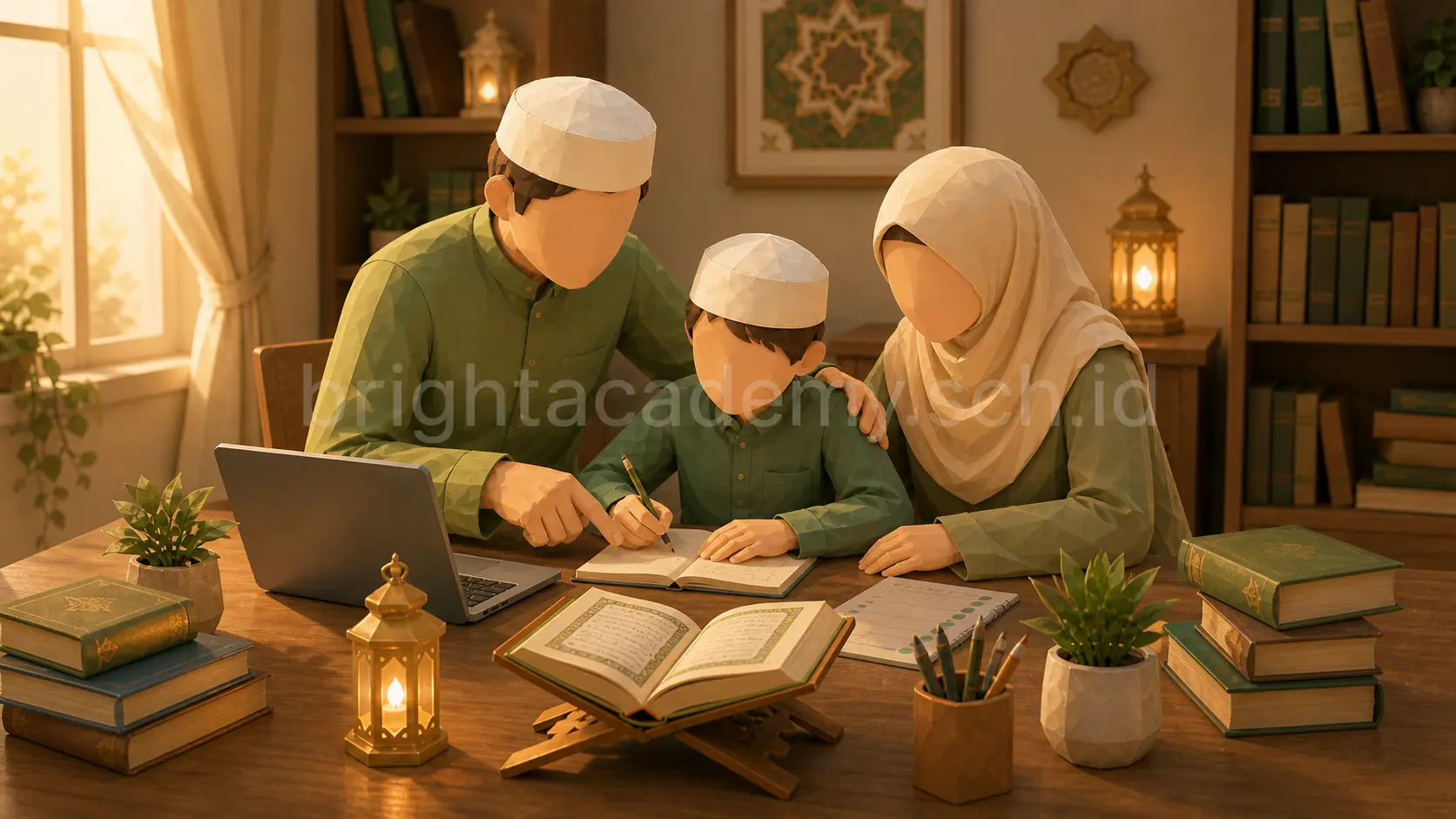 Anak murajaah Al-Quran pada waktu pagi dan sore dengan ritme yang teratur