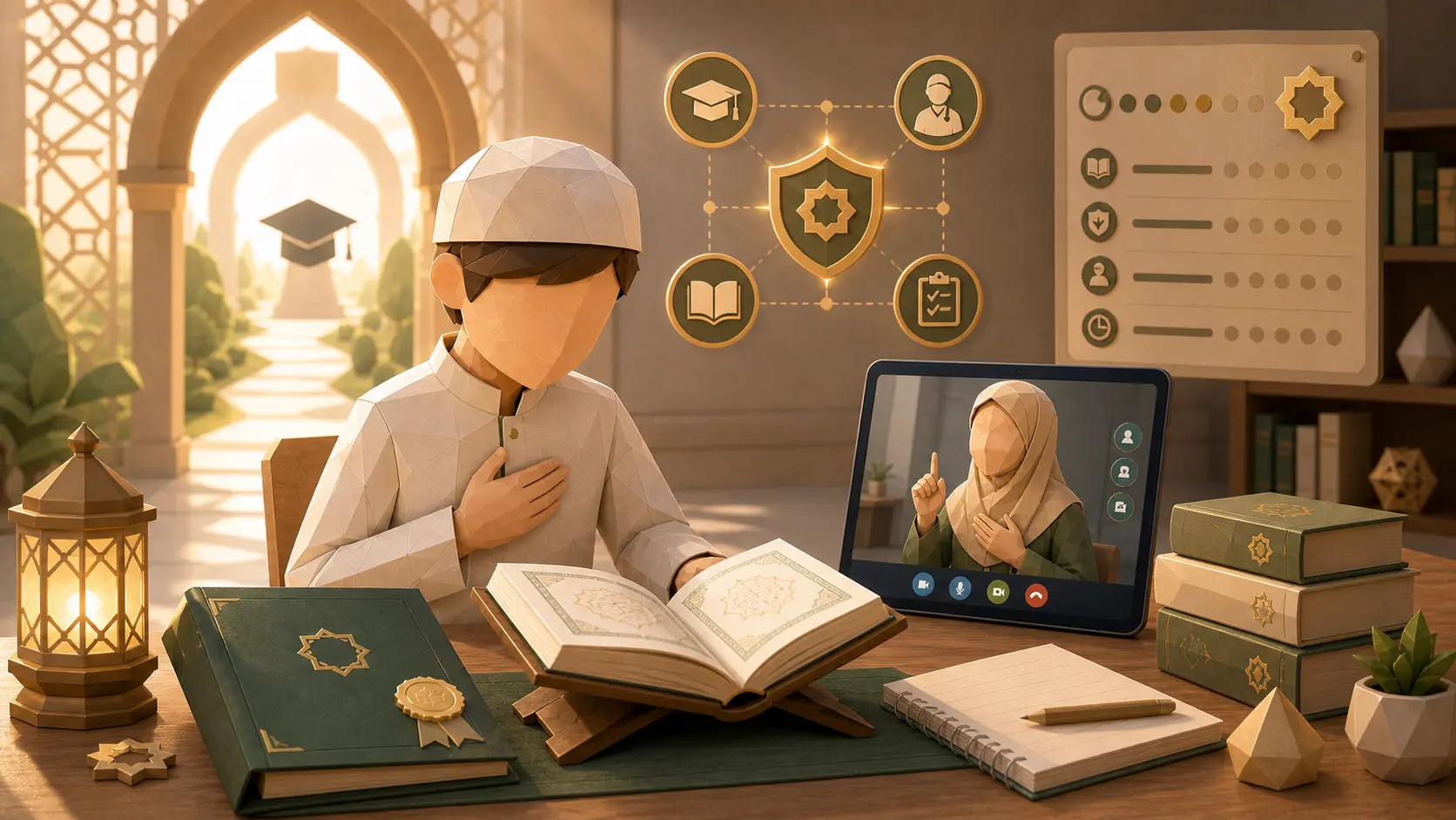 Siswa penerima beasiswa tahfidz full gratis belajar Al-Quran dengan tenang hingga wisuda