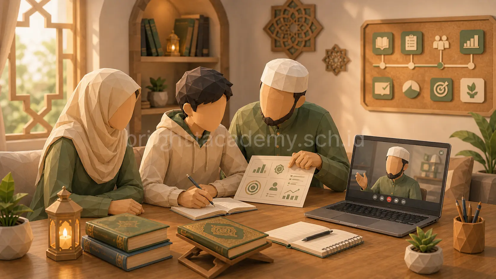Orang tua mendampingi homeschooling sma berbasis islami dan karakter dari rumah